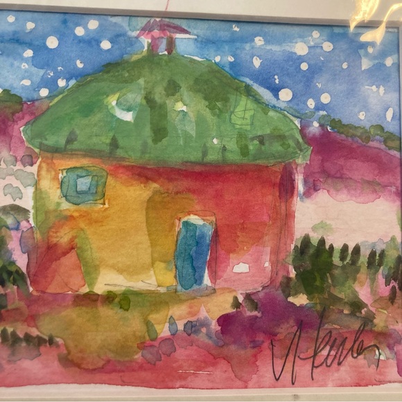 Southwest Church”An Original Watercolor Painting Matted 5"x7" Arches Paper - Picture 7 of 7